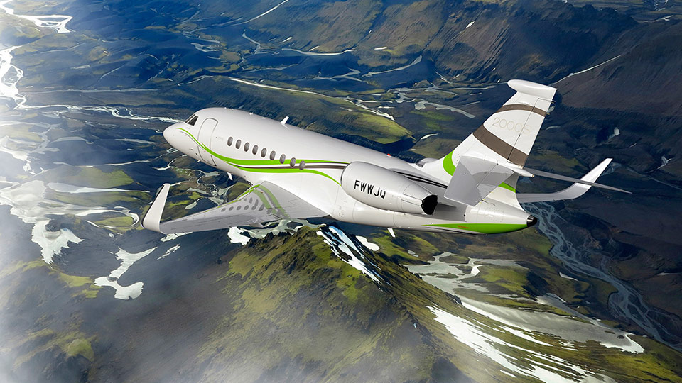 Falcon 2000s private jet