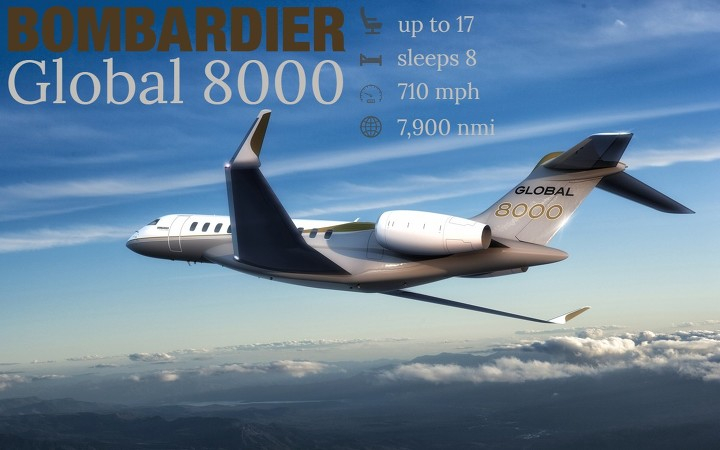 global 8000 charter plane